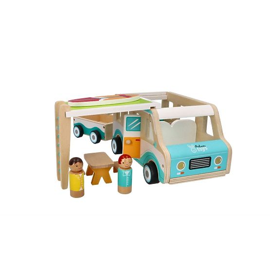 Holzwohnwagen mit Anhänger und Zubehör