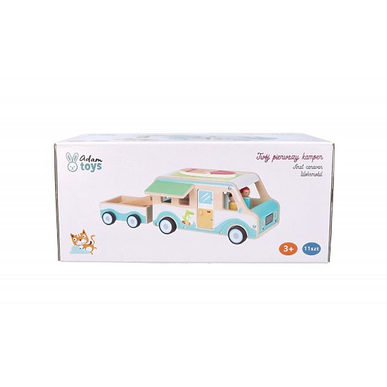 Holzwohnwagen mit Anhänger und Zubehör