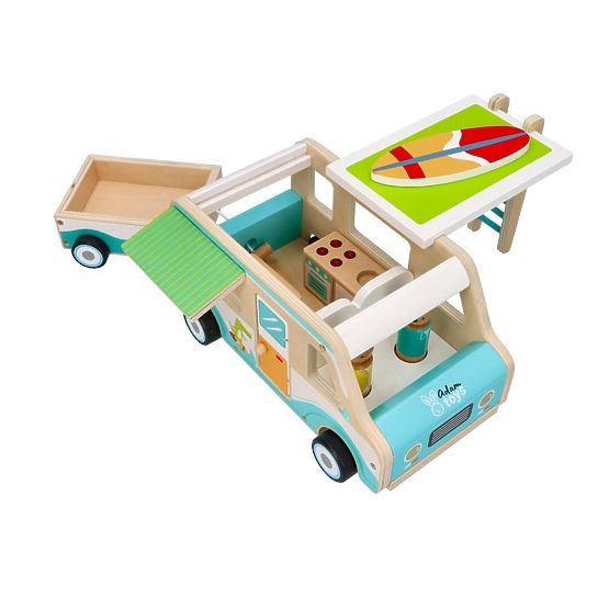 Holzwohnwagen mit Anhänger und Zubehör
