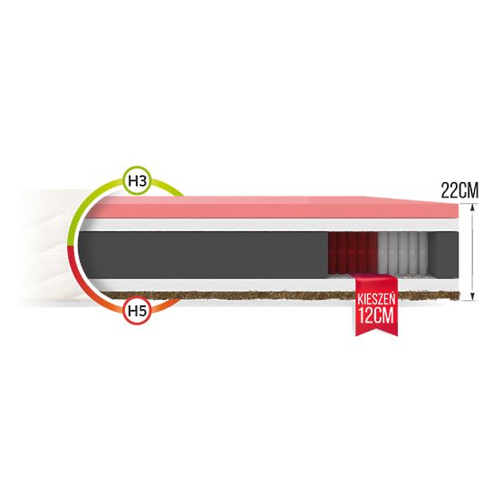 Taschenfederkernmatratze Ivrea 120 x 200 cm