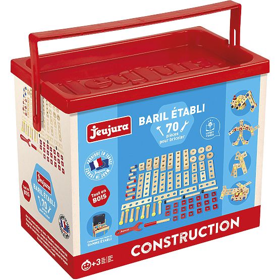 Jeujura Holzbaukasten für kleine Handwerker 70 Teile