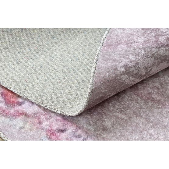 JUNIOR 51549.802 runder Waschteppich Krone für Kinder rutschfest - rosa