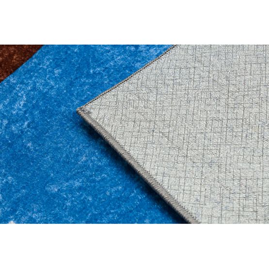 JUNIOR 51827.803 Waschmatte LKW, Bagger für Kinder rutschfest - blau