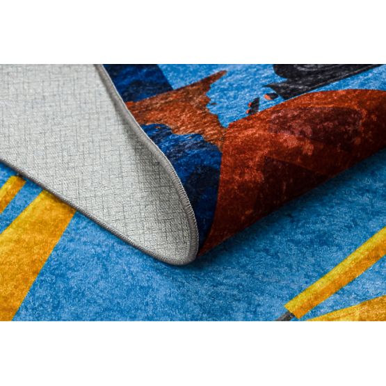 JUNIOR 51827.803 Waschmatte LKW, Bagger für Kinder rutschfest - blau