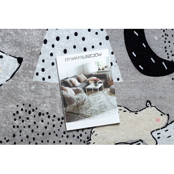 JUNIOR 51974.802 Waschmatte Bären, Tiere für Kinder rutschfest - grau