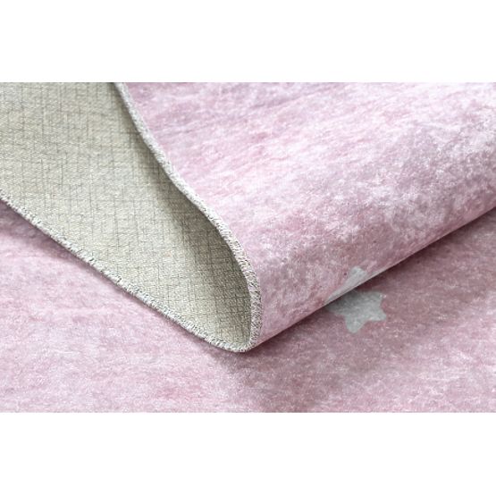 JUNIOR 52063.802 Waschmatte Regenbogen, Wolken für Kinder rutschfest - rosa