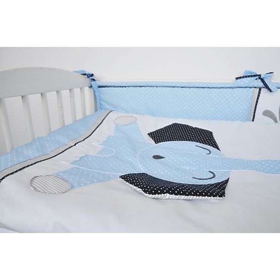 2-teiliges Kinderbettwäsche-Set Elefant Blau