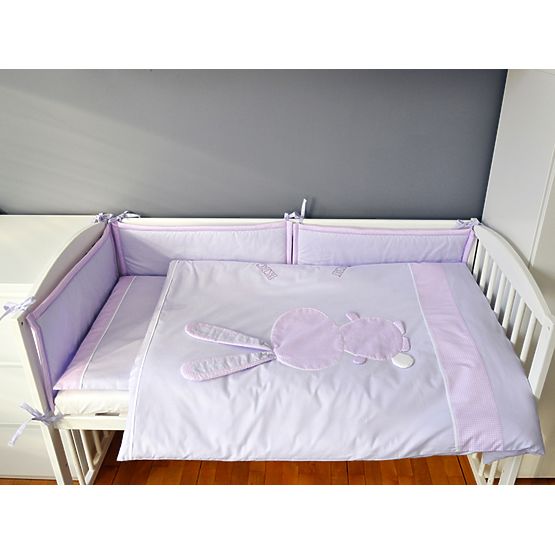 Kinder 3-dílné Bettbezug hase - dark violet