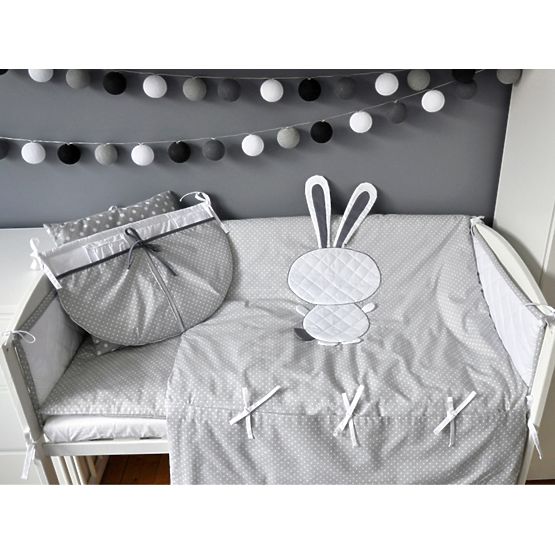 Kinder 3-dílné Bettbezug hase - grey