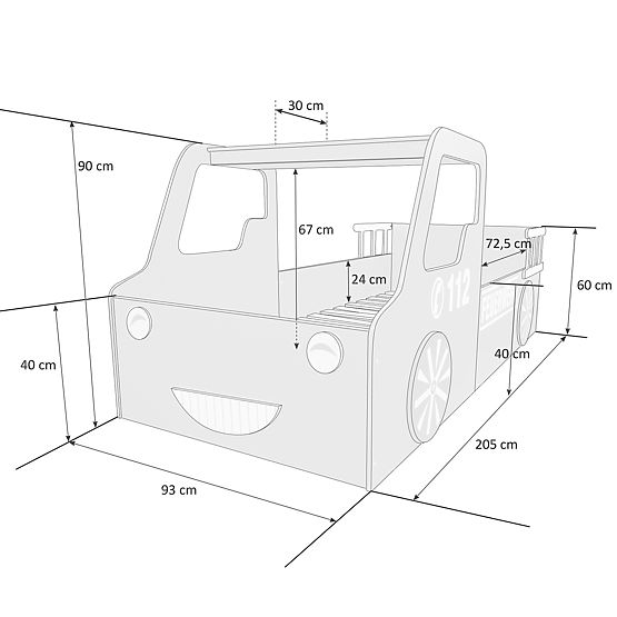 Kinder Bett Brandbekämpfung Auto