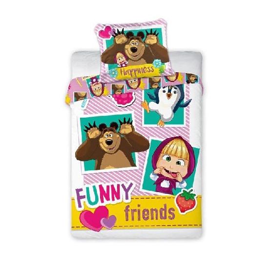 Kinder bettwäsche 135x100 + 60x40 cm Mascha a tragen Freunde