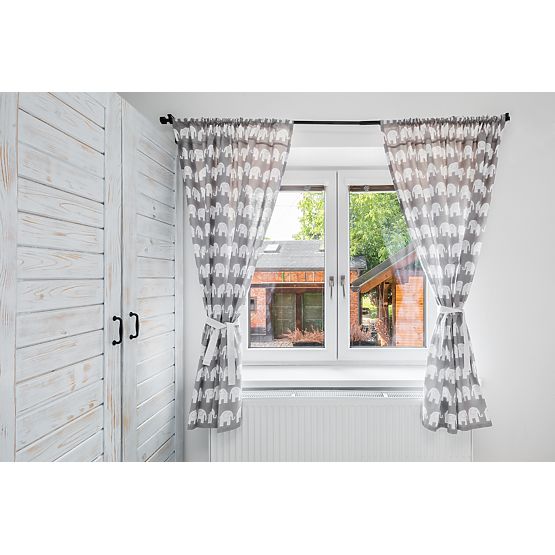 Kinder Gardinen Grey mit elefanten 20