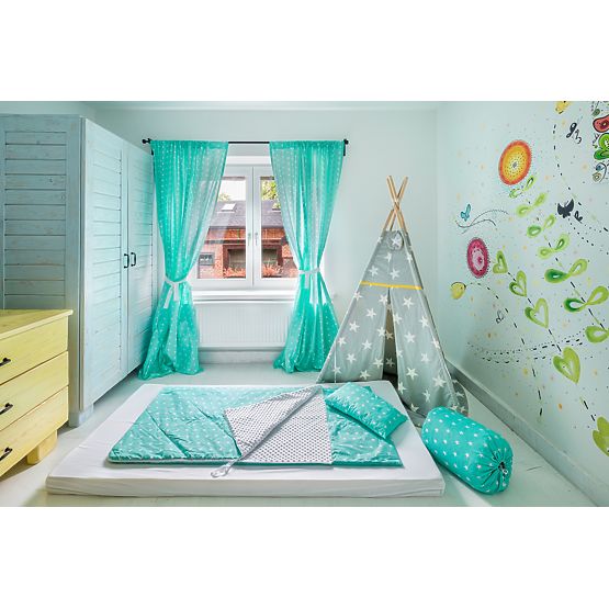 Kinder Gardinen Sterne Minze 88