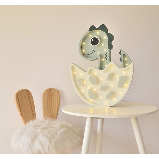 Kinder-Holzleuchte LED DINO - pastellgrün