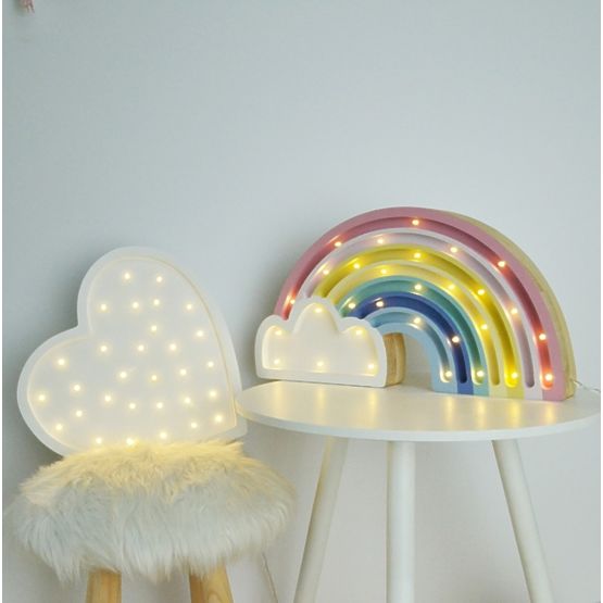 Kinder-Holzleuchte LED REGENBOGEN - pastellfarben