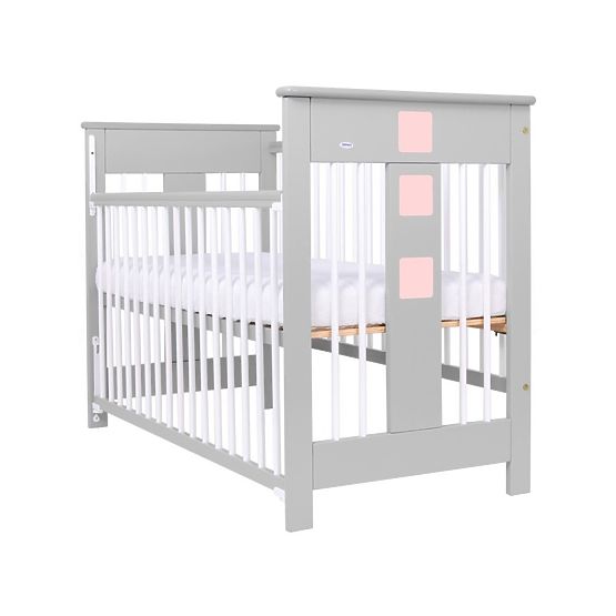 Kinder Kinderbett Drewex Sahara mit stahovací seitenwand grau-pink grey
