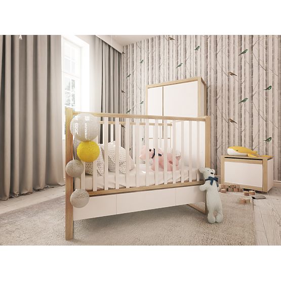 Kinder Kinderbett Elegant Cream mit Stauraum Platz