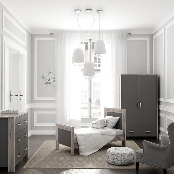 Kinder Kinderbett Manhattan - grey