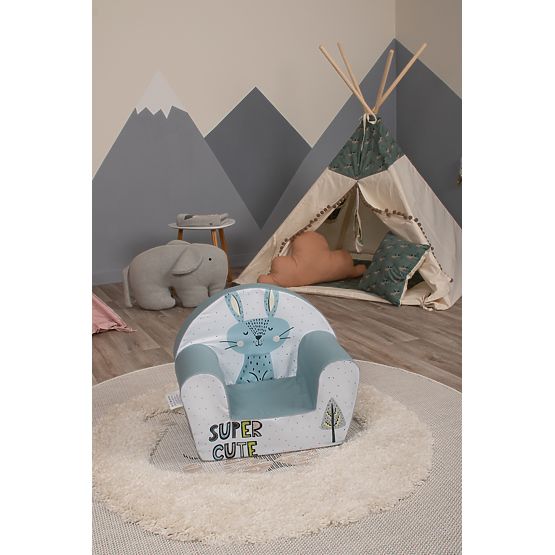 Kinderstuhl Zajíc - grau-blau-weiß
