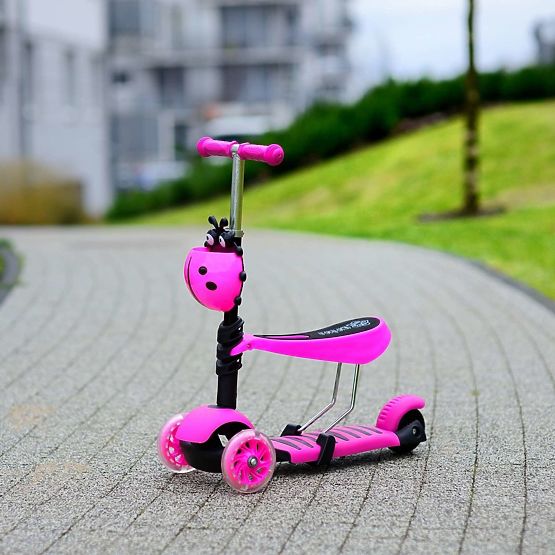 Kinder odrazedlo a roller Marienkäfer - pink
