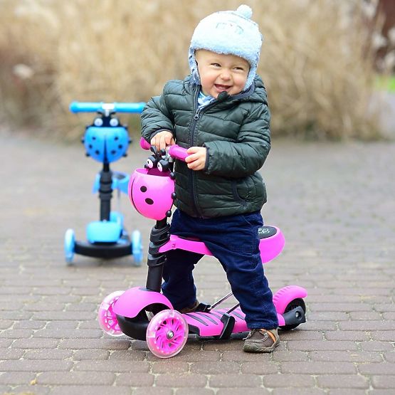 Kinder odrazedlo a roller Marienkäfer - pink