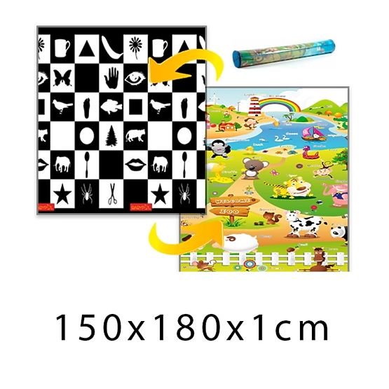 Kinder Schaumstoff Teppich - schachbrett + bauernhof 150x180x1 cm