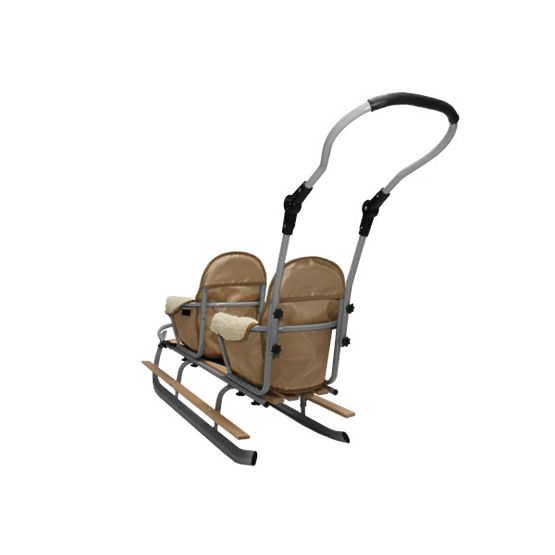 Graue Schlitten für Zwillinge Duo - verschiedene Sitzfarben