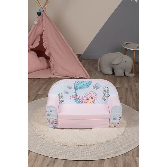 Kinder Sofa Meerjungfrau - weißrosa