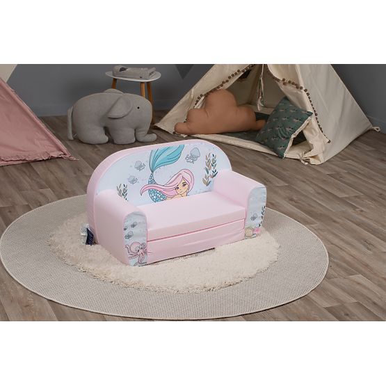 Kinder Sofa Meerjungfrau - weißrosa