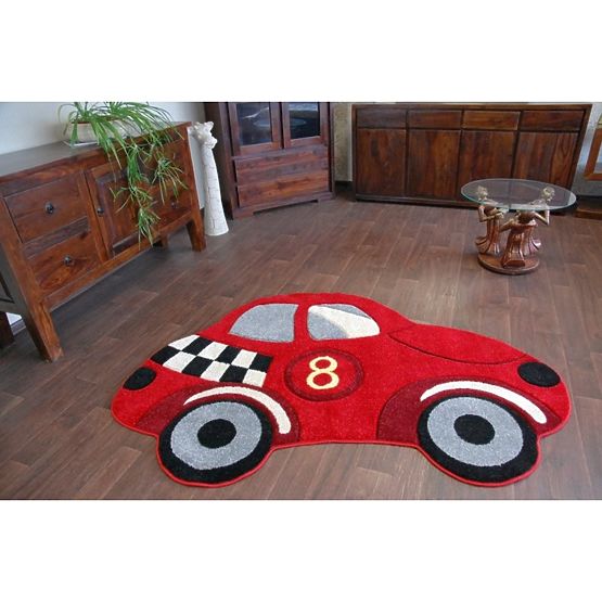 Kinder Teppich AUTO - rot