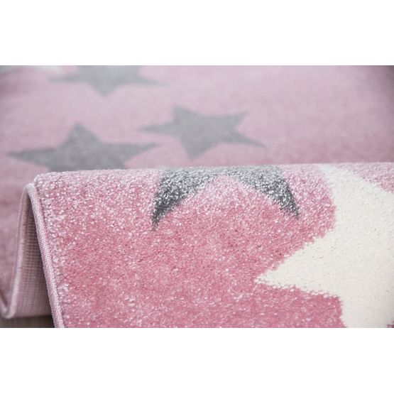 Kinder Teppich BORDERSTAR rosa-grau