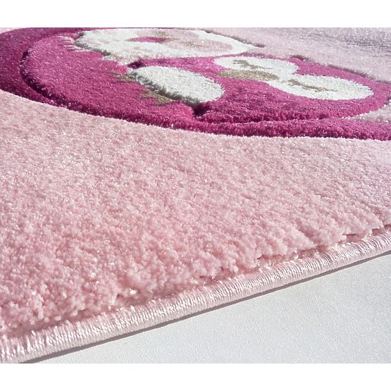 Kinder Teppich Kleine Eule pink