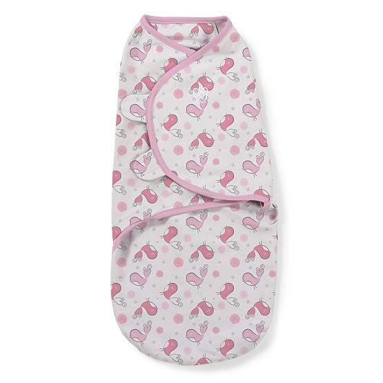 Kinder Wickeldeckchen SwaddleMe S rosa / vögel 2ks