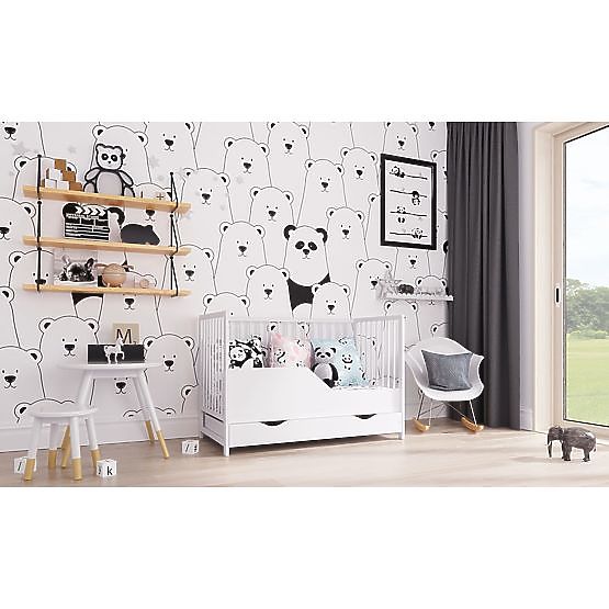 Kinderbett Dominik 120×60 cm – weiß