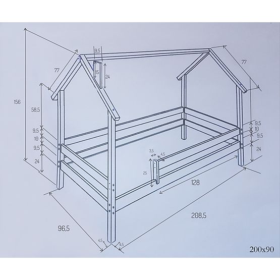 Kinderbett Hausbett Frank - weiß