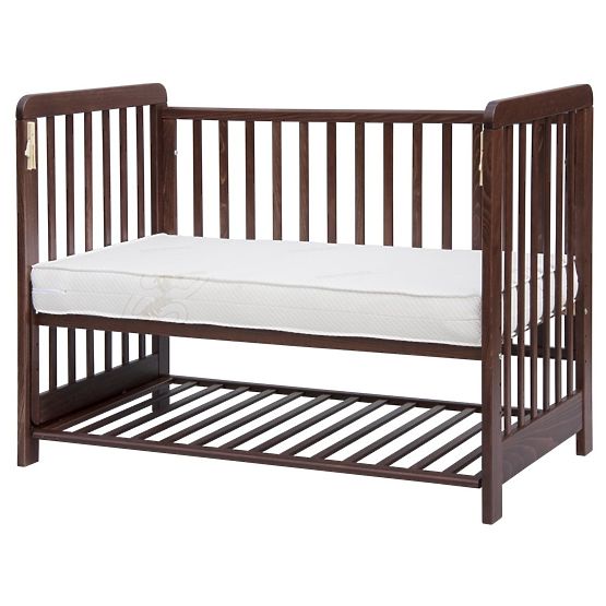 Babybett Gitterbett Scarlett Vista mit abnehmbarer Seite - Nussbaum 120 x 60 cm