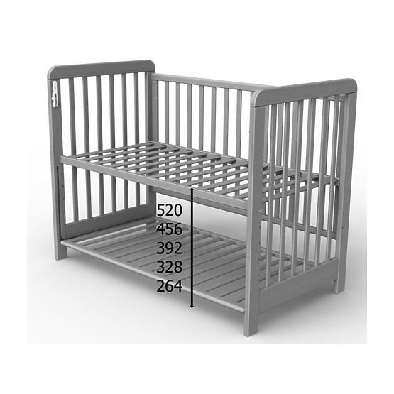 Babybett Gitterbett Scarlett Vista mit abnehmbarer Seite - Nussbaum 120 x 60 cm