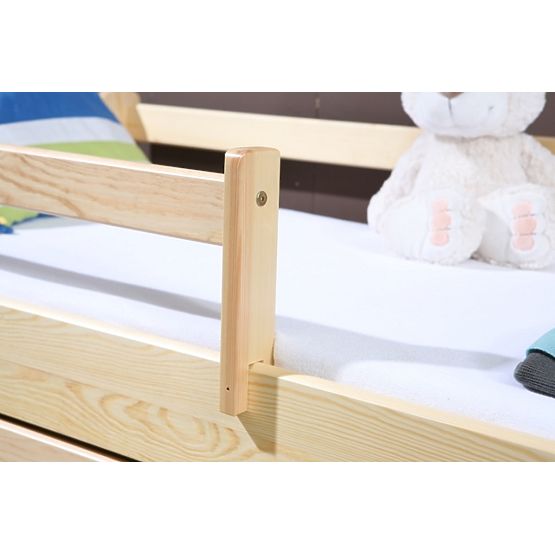 Kinderbett Woody mit Rausfallschutz - natur