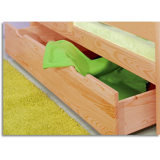 Kinderbett mit Geländer - Erle