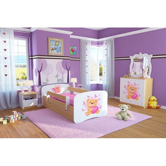 Kinderbett mit Geländer Ourbaby - Bärchen - Buche