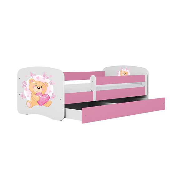 Kinderbett mit Rausfallschutz Ourbaby - Bärchen - rosa