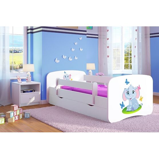 Kinderbett mit Geländer Ourbaby - Elephant - weiß
