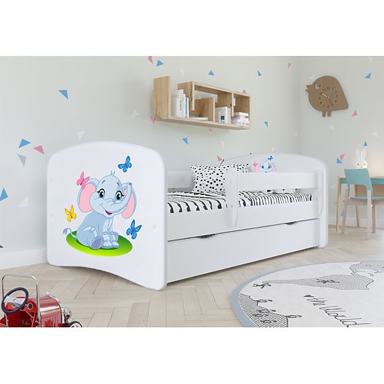 Kinderbett mit Geländer Ourbaby - Elephant - weiß