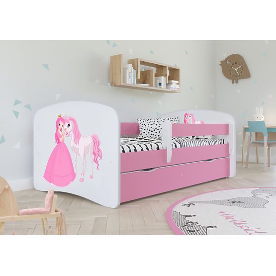 Kinderbett mit Rausfallschutz Ourbaby - Prinzessin mit Pferd