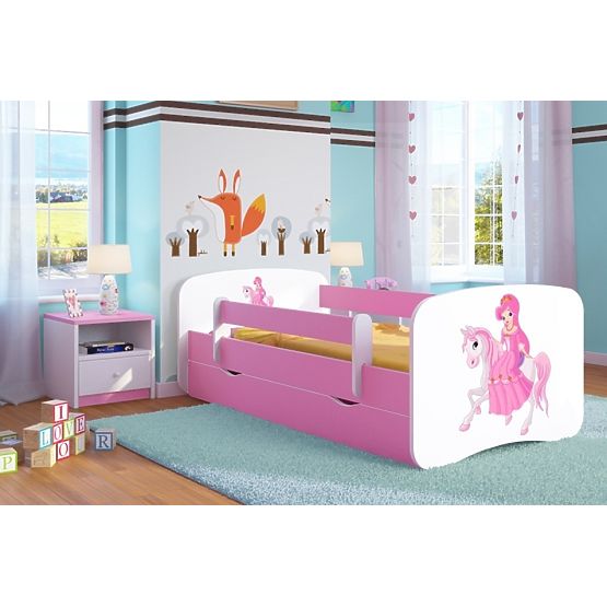 Kinderbett mit Rausfallschutz Ourbaby - Prinzessin auf dem Pferd