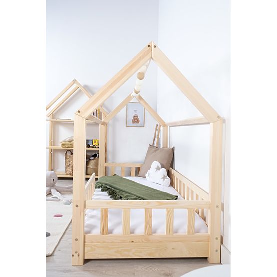 Kinderbett Haus mit Rausfallschutz Tea - natur