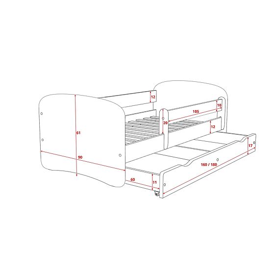Kinderbett mit Seitenschutz Ourbaby - KÜHE - Buche