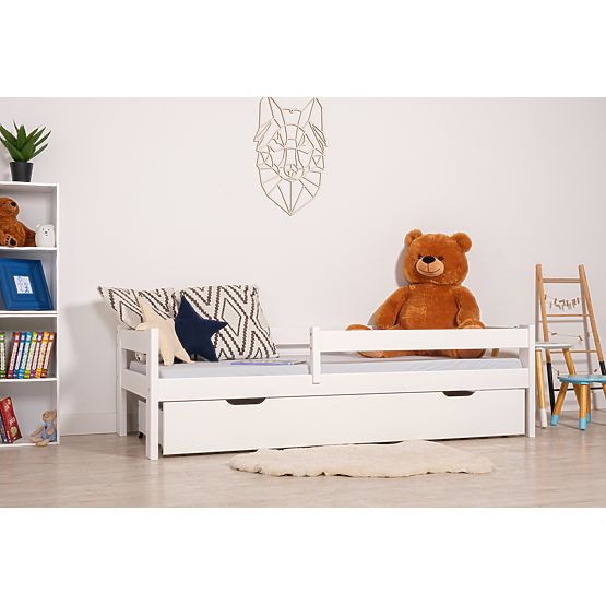 Kinderbett Paul mit Rausfallschutz - weiß