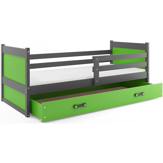Kinderbett ROCKY 1 - grau/grün