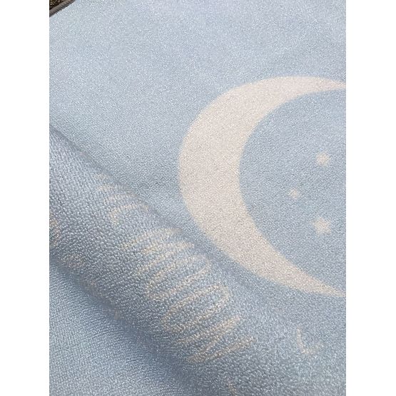 Kindereppich LOVE YOU MOON hellblau/weiß